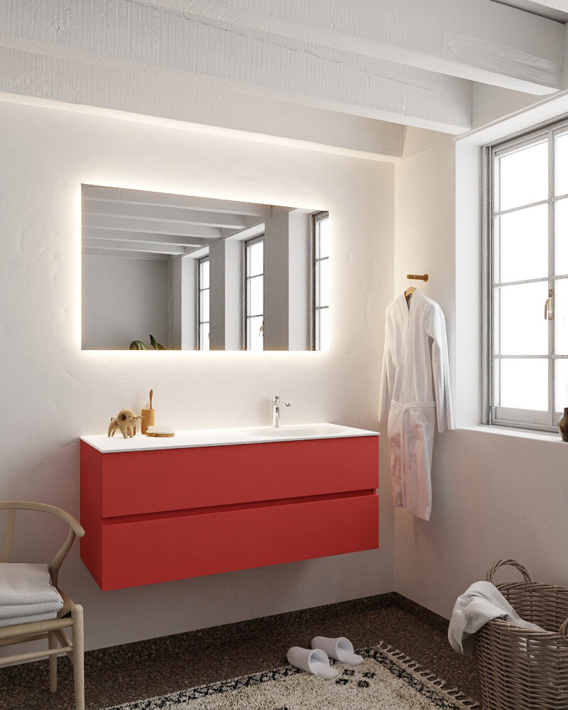 MONDIAZ VICA 120cm mueble de baño Fire 2 cajones lavabo MOON Derecho 1 orificio. 2 MONDIAZ VICA 120cm mueble de baño Fire 2 cajones lavabo MOON Derecho 1 orificio. - Imagen 2