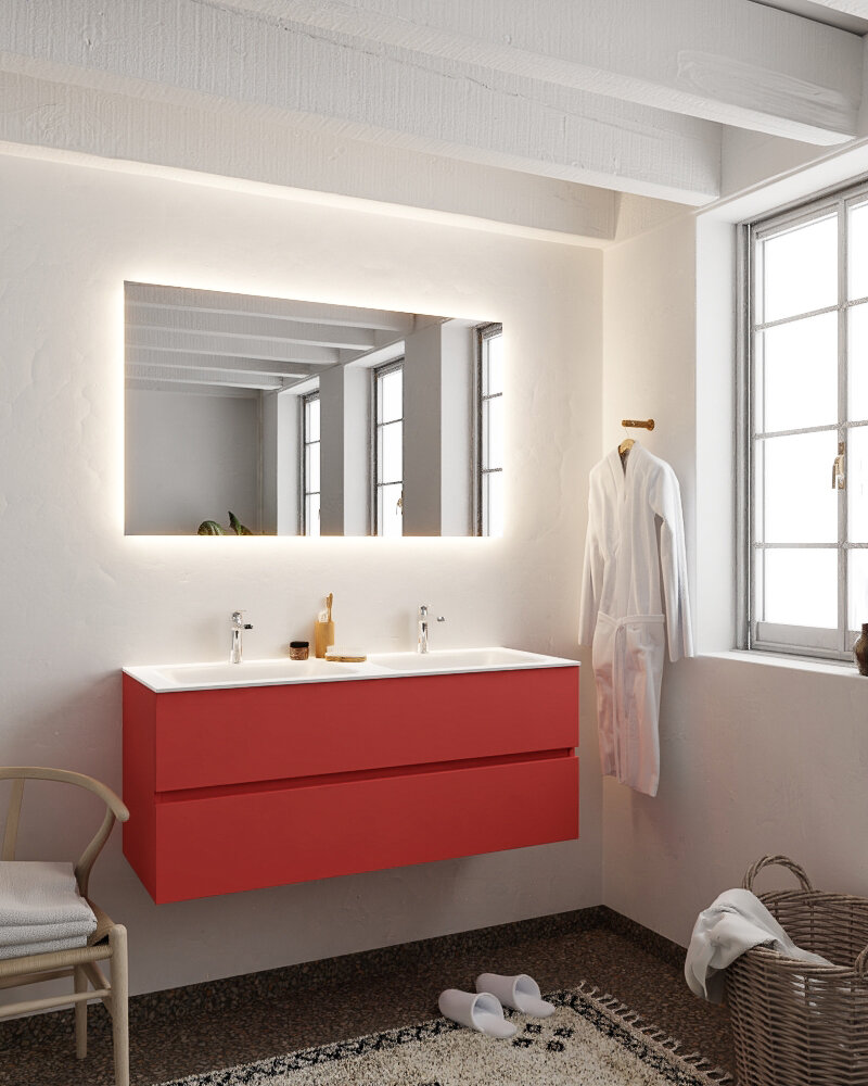 MONDIAZ VICA 120cm mueble de baño Fire 2 cajones lavabo CLOUD Doble 2 orificios. 2 MONDIAZ VICA 120cm mueble de baño Fire 2 cajones lavabo CLOUD Doble 2 orificios. - Imagen 2
