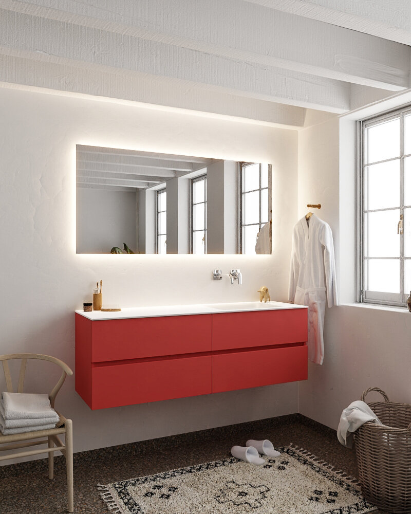 MONDIAZ VICA 150cm mueble de baño Fire 4 cajones lavabo CLOUD Derecho sin orificio. 2 MONDIAZ VICA 150cm mueble de baño Fire 4 cajones lavabo CLOUD Derecho sin orificio. - Imagen 2