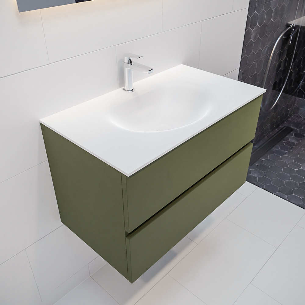 MONDIAZ VICA 80cm mueble de baño Army 2 cajones lavabo MOON Centro 1 orificio con espejo LED. 1 MONDIAZ VICA 80cm mueble de baño Army 2 cajones lavabo MOON Centro 1 orificio con espejo LED.