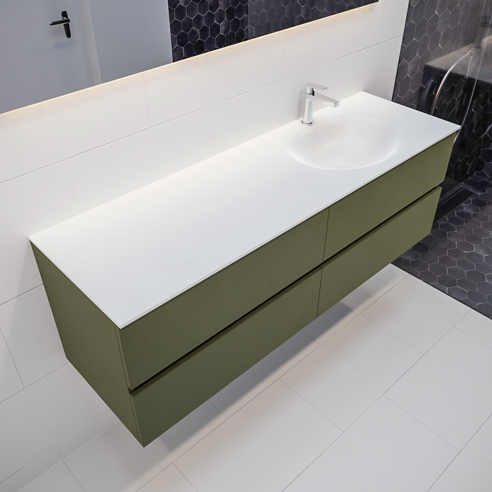 MONDIAZ VICA 150cm mueble de baño Army 4 cajones lavabo MOON Derecho 1 orificio con espejo LED. 1 MONDIAZ VICA 150cm mueble de baño Army 4 cajones lavabo MOON Derecho 1 orificio con espejo LED.