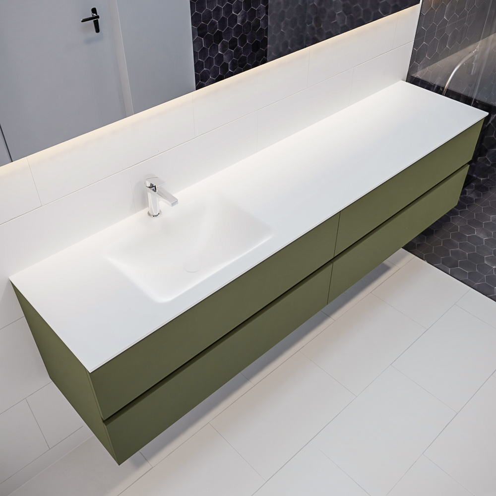 MONDIAZ VICA 200cm mueble de baño Army 4 cajones lavabo CLOUD Izquierda 1 orificio con espejo LED. 1 MONDIAZ VICA 200cm mueble de baño Army 4 cajones lavabo CLOUD Izquierda 1 orificio con espejo LED.