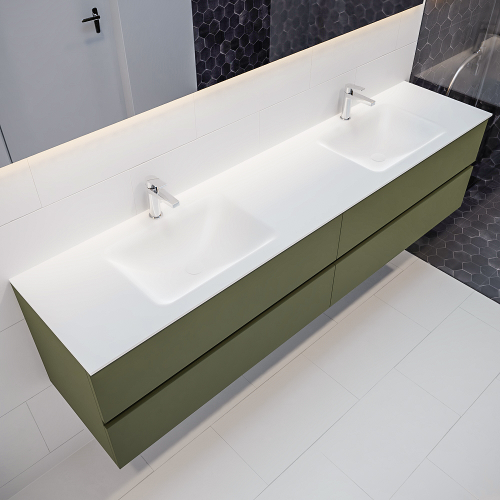 MONDIAZ VICA 200cm mueble de baño Army 4 cajones lavabo CLOUD Doble 2 orificios con espejo LED. 1 MONDIAZ VICA 200cm mueble de baño Army 4 cajones lavabo CLOUD Doble 2 orificios con espejo LED.