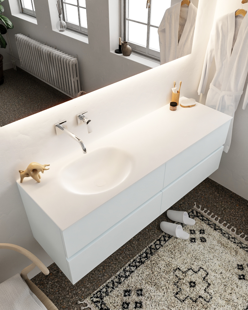 MONDIAZ VICA 150cm mueble de baño Clay 4 cajones lavabo MOON Izquierda sin orificio con espejo LED. 1 MONDIAZ VICA 150cm mueble de baño Clay 4 cajones lavabo MOON Izquierda sin orificio con espejo LED.