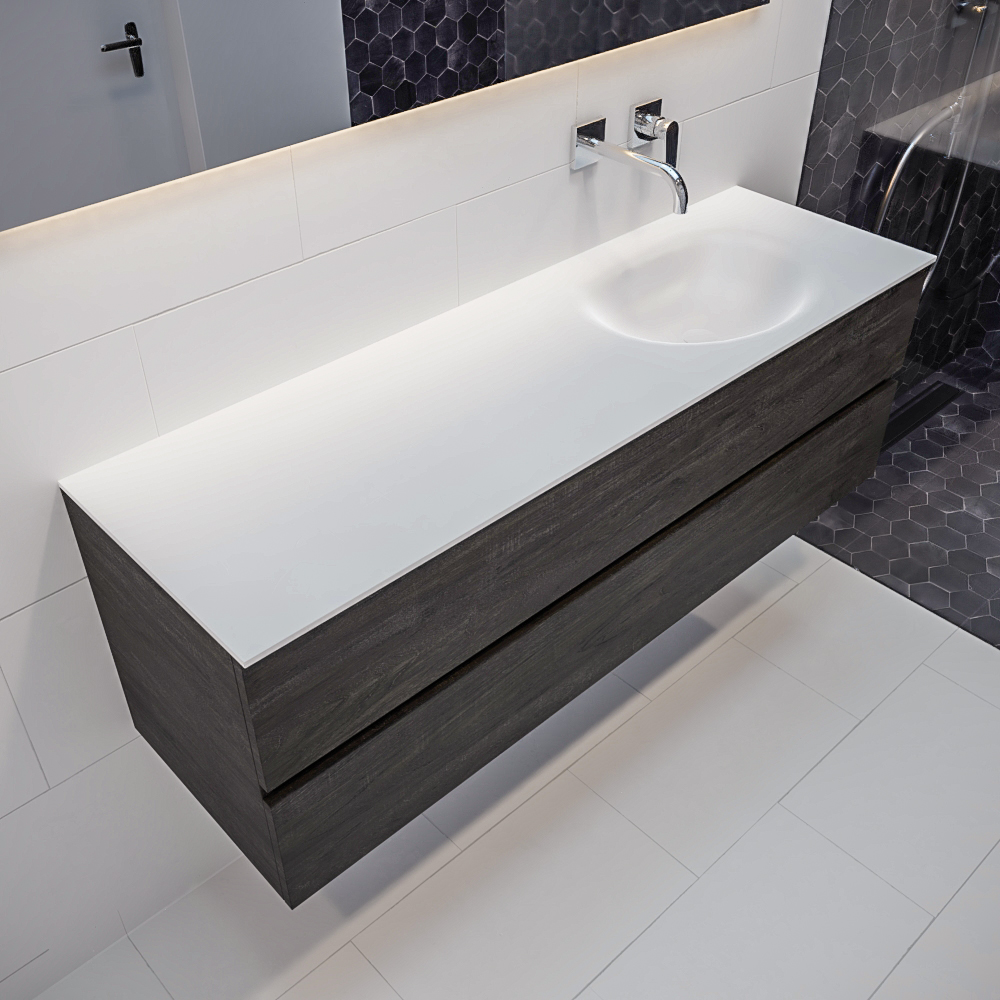 MONDIAZ VICA 150cm mueble de baño Dark Brown 2 cajones lavabo MOON Derecho sin orificio con espejo LED. 1 MONDIAZ VICA 150cm mueble de baño Dark Brown 2 cajones lavabo MOON Derecho sin orificio con espejo LED.