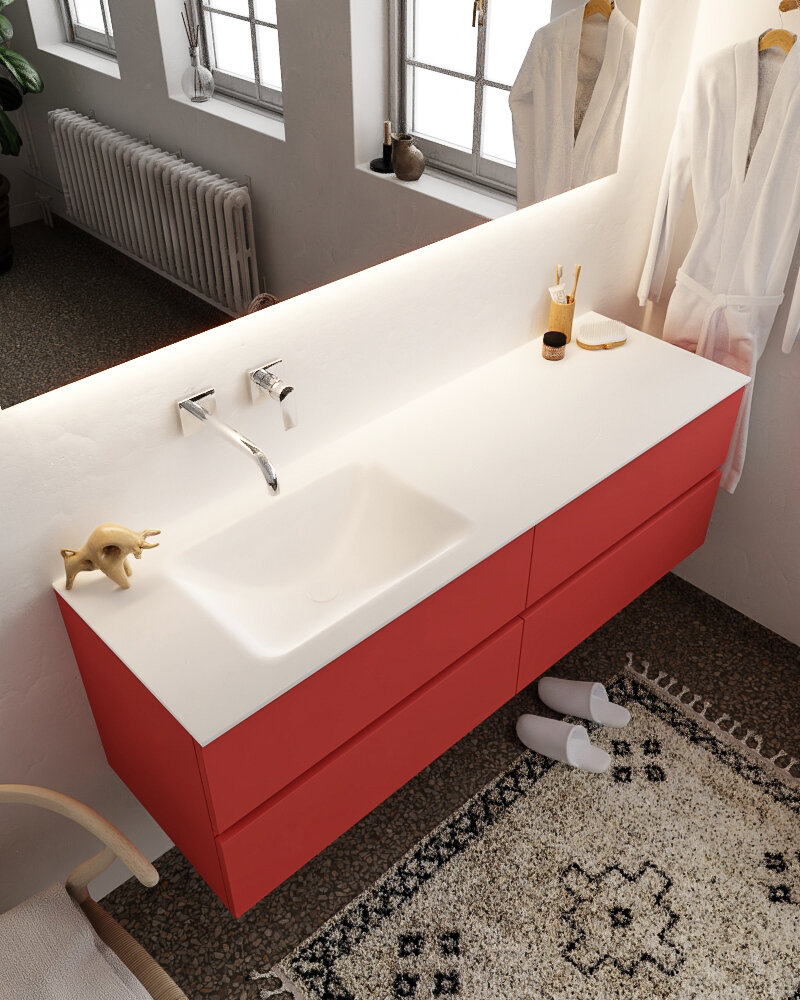MONDIAZ VICA 150cm mueble de baño Fire 4 cajones lavabo CLOUD Izquierda sin orificio con espejo LED. 1 MONDIAZ VICA 150cm mueble de baño Fire 4 cajones lavabo CLOUD Izquierda sin orificio con espejo LED.