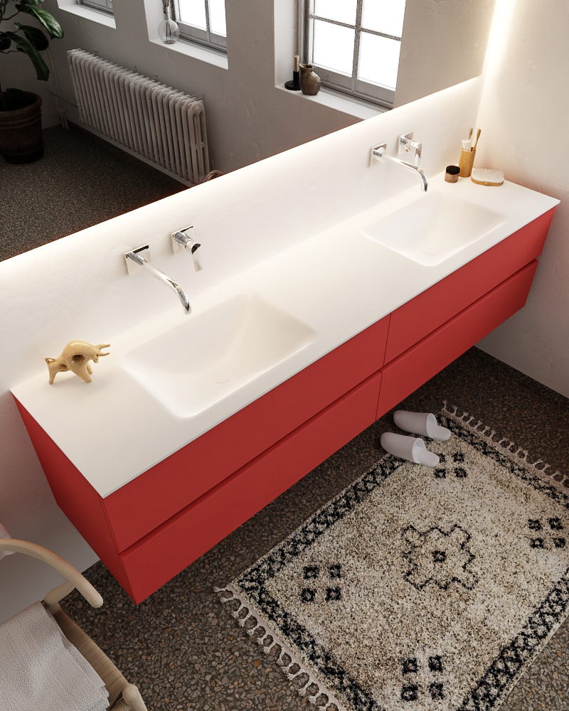 MONDIAZ VICA 200cm mueble de baño Fire 4 cajones lavabo CLOUD Doble sin orificio con espejo LED. 1 MONDIAZ VICA 200cm mueble de baño Fire 4 cajones lavabo CLOUD Doble sin orificio con espejo LED.