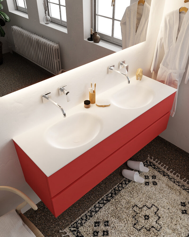 MONDIAZ VICA 150cm mueble de baño Fire 2 cajones lavabo MOON Doble sin orificio. 1 MONDIAZ VICA 150cm mueble de baño Fire 2 cajones lavabo MOON Doble sin orificio.