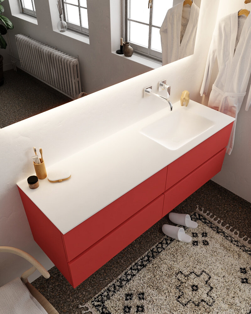 MONDIAZ VICA 150cm mueble de baño Fire 4 cajones lavabo CLOUD Derecho sin orificio. 1 MONDIAZ VICA 150cm mueble de baño Fire 4 cajones lavabo CLOUD Derecho sin orificio.