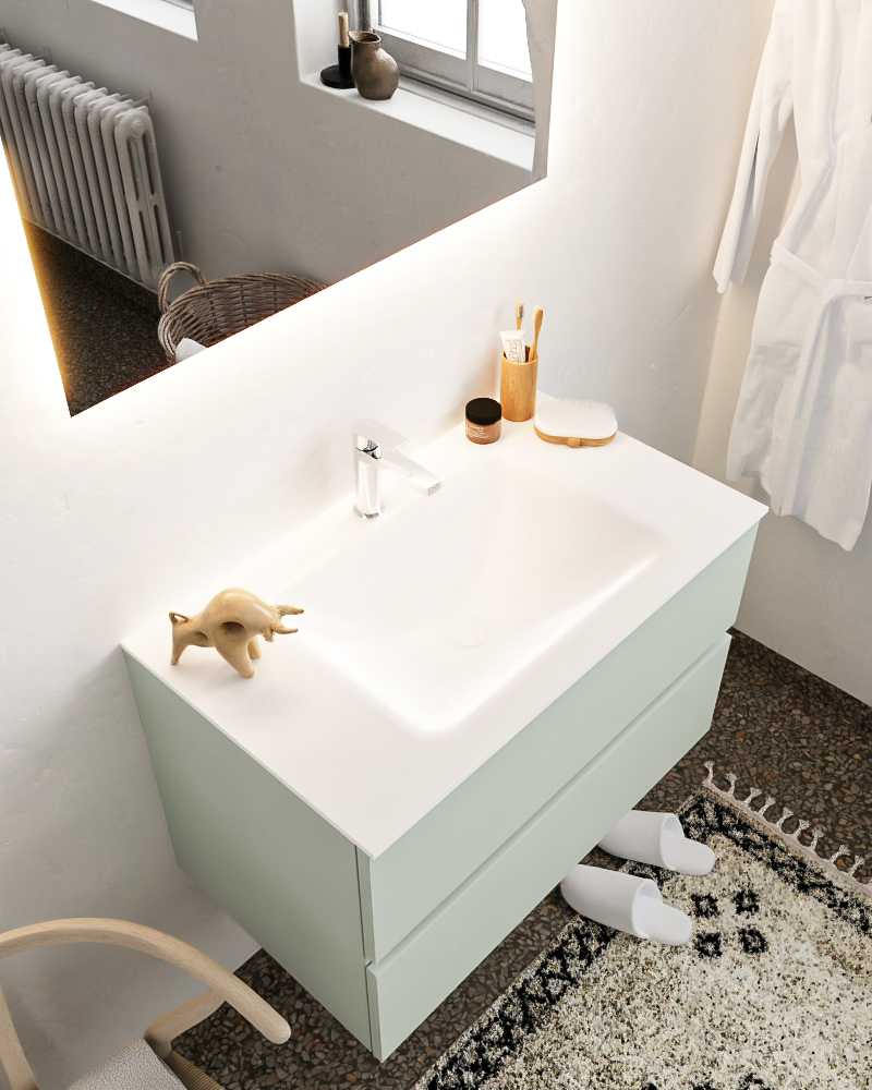 MONDIAZ VICA 80cm mueble de baño Greey 2 cajones lavabo CLOUD Centro 1 orificio con espejo LED. 1 MONDIAZ VICA 80cm mueble de baño Greey 2 cajones lavabo CLOUD Centro 1 orificio con espejo LED.