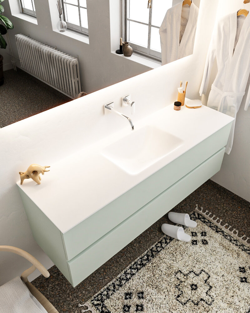 MONDIAZ VICA 150cm mueble de baño Greey 2 cajones lavabo CLOUD Centro sin orificio con espejo LED. 1 MONDIAZ VICA 150cm mueble de baño Greey 2 cajones lavabo CLOUD Centro sin orificio con espejo LED.