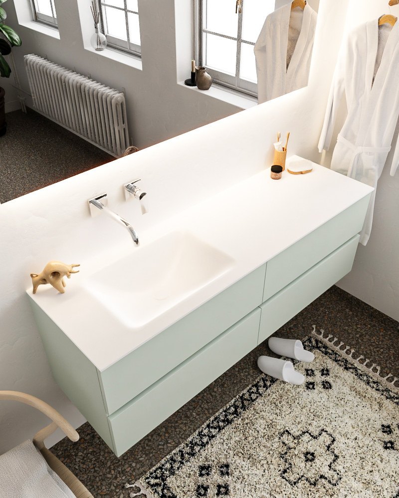 MONDIAZ VICA 150cm mueble de baño Greey 4 cajones lavabo CLOUD Izquierda sin orificio con espejo LED. 1 MONDIAZ VICA 150cm mueble de baño Greey 4 cajones lavabo CLOUD Izquierda sin orificio con espejo LED.