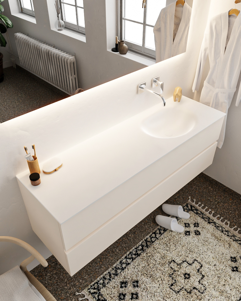 MONDIAZ VICA 150cm mueble de baño Linen 2 cajones lavabo MOON Derecho sin orificio con espejo LED. 1 MONDIAZ VICA 150cm mueble de baño Linen 2 cajones lavabo MOON Derecho sin orificio con espejo LED.