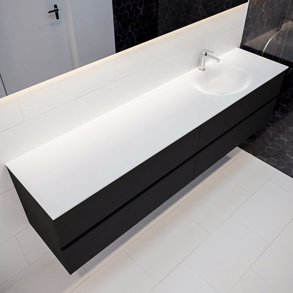 MONDIAZ VICA 200cm mueble de baño Urban 4 cajones lavabo MOON Derecho 1 orificio con espejo LED. 1 MONDIAZ VICA 200cm mueble de baño Urban 4 cajones lavabo MOON Derecho 1 orificio con espejo LED.
