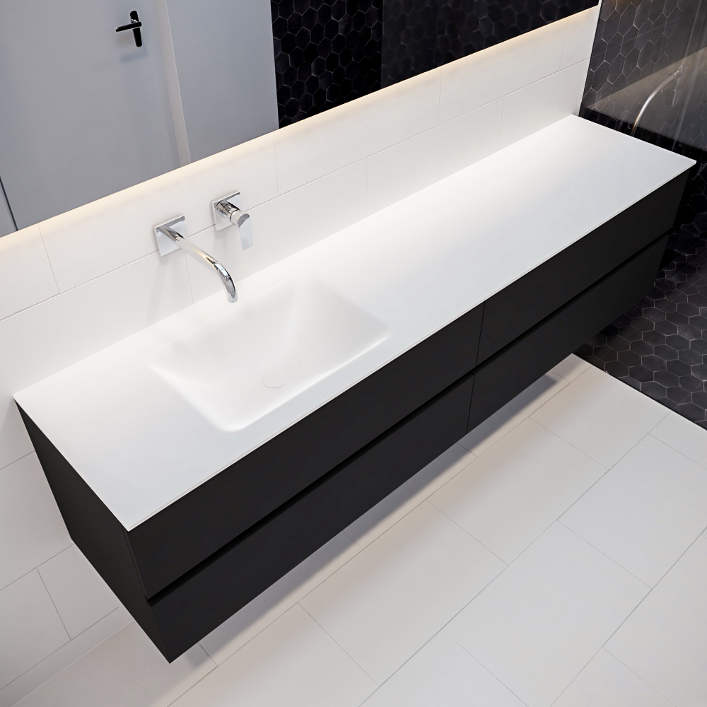 MONDIAZ VICA 200cm mueble de baño Urban 4 cajones lavabo CLOUD Izquierda sin orificio con espejo LED. 1 MONDIAZ VICA 200cm mueble de baño Urban 4 cajones lavabo CLOUD Izquierda sin orificio con espejo LED.