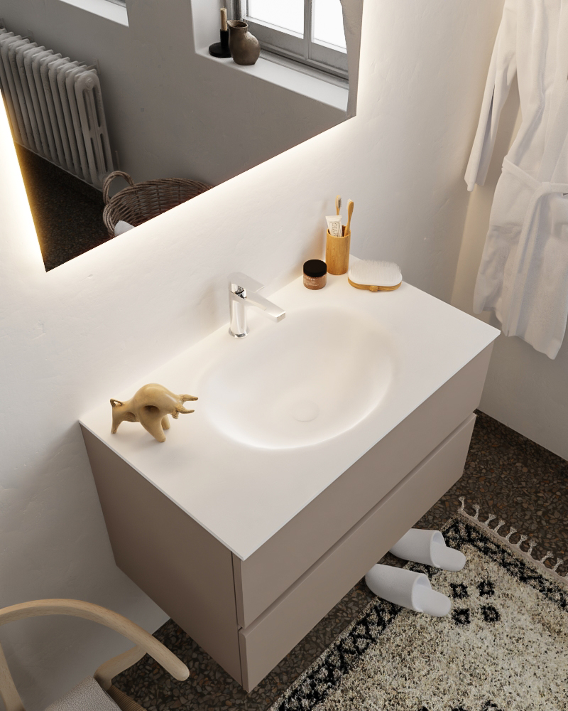 MONDIAZ VICA 80cm mueble de baño Smoke 2 cajones lavabo MOON Centro 1 orificio con espejo LED. 1 MONDIAZ VICA 80cm mueble de baño Smoke 2 cajones lavabo MOON Centro 1 orificio con espejo LED.