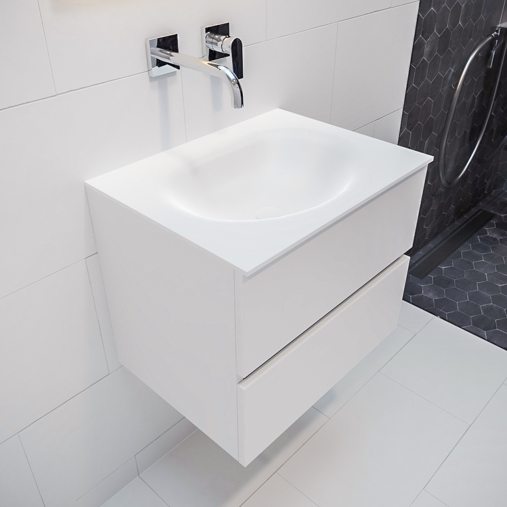 MONDIAZ VICA 60cm mueble de baño Talc 2 cajones lavabo MOON Centro sin orificio con espejo LED. 1 MONDIAZ VICA 60cm mueble de baño Talc 2 cajones lavabo MOON Centro sin orificio con espejo LED.