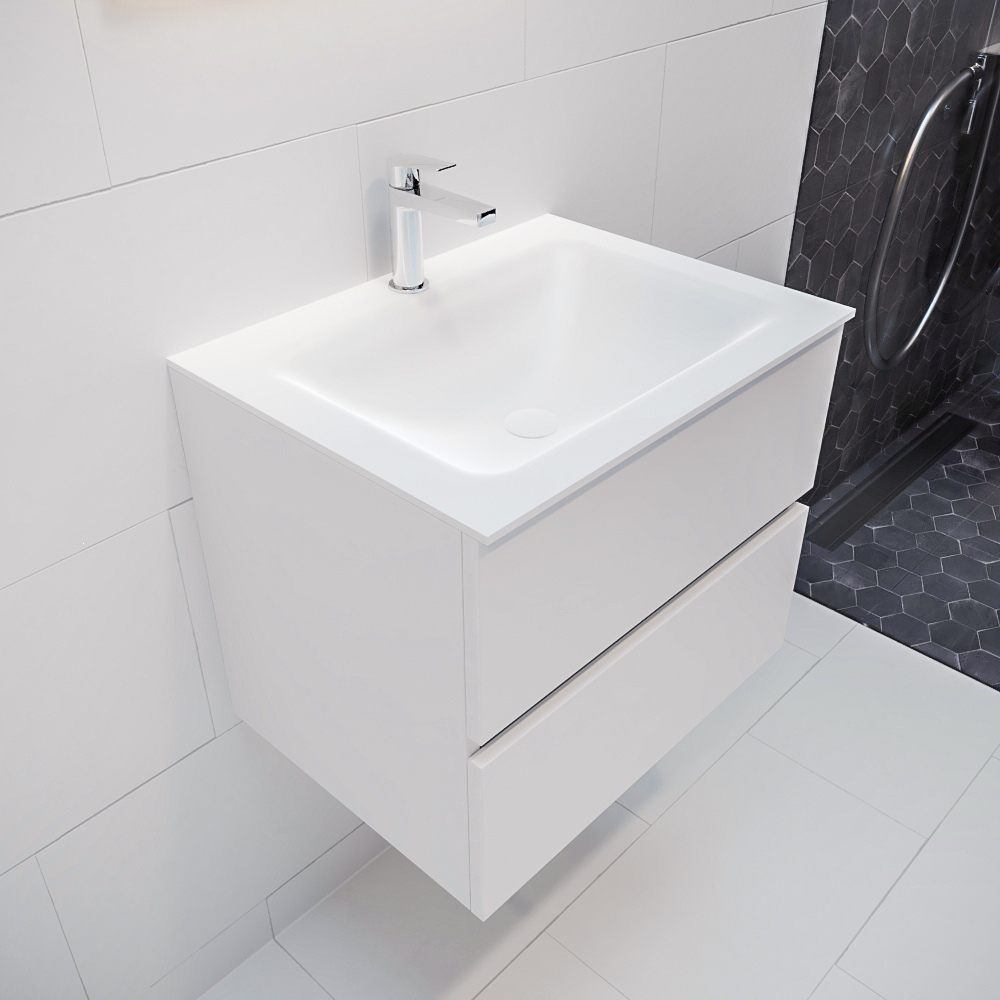 MONDIAZ VICA 60cm mueble de baño Talc 2 cajones lavabo CLOUD Centro 1 orificio con espejo LED. 1 MONDIAZ VICA 60cm mueble de baño Talc 2 cajones lavabo CLOUD Centro 1 orificio con espejo LED.