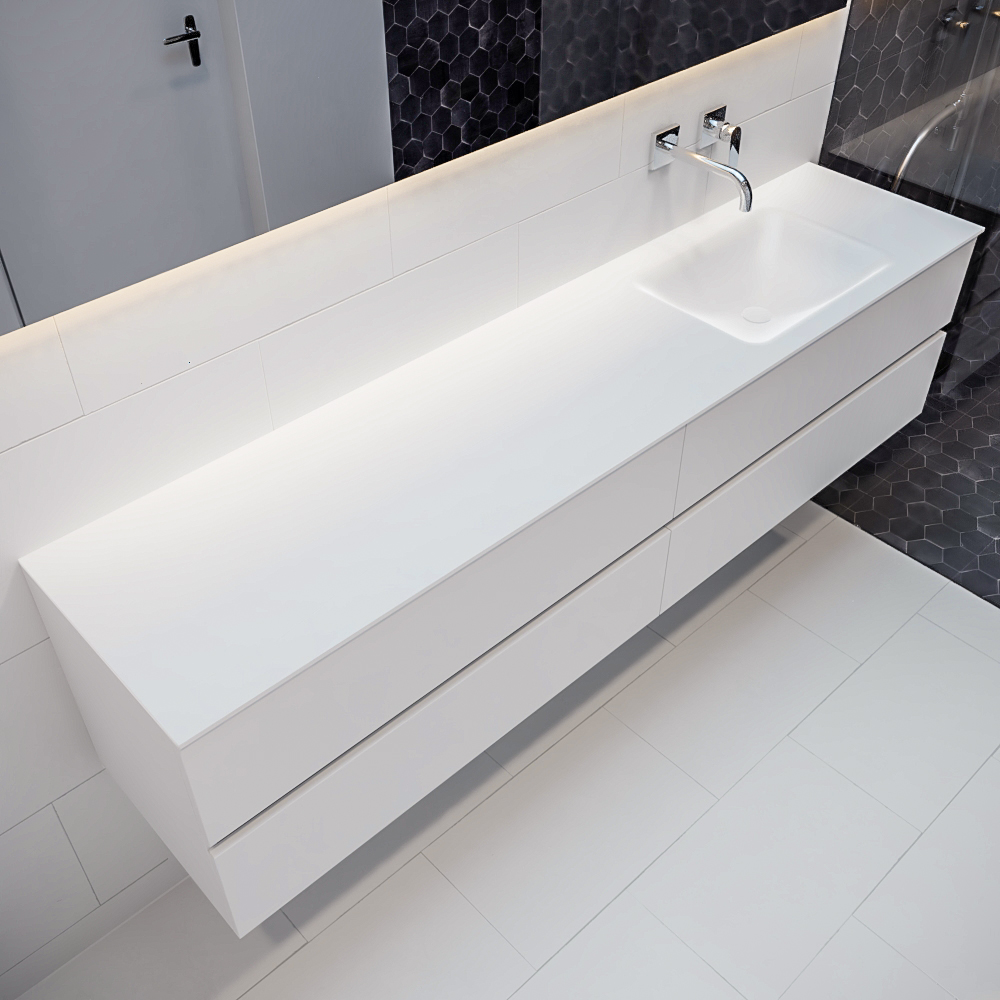 MONDIAZ VICA 200cm mueble de baño Talc 4 cajones lavabo CLOUD Derecho sin orificio con espejo LED. 1 MONDIAZ VICA 200cm mueble de baño Talc 4 cajones lavabo CLOUD Derecho sin orificio con espejo LED.