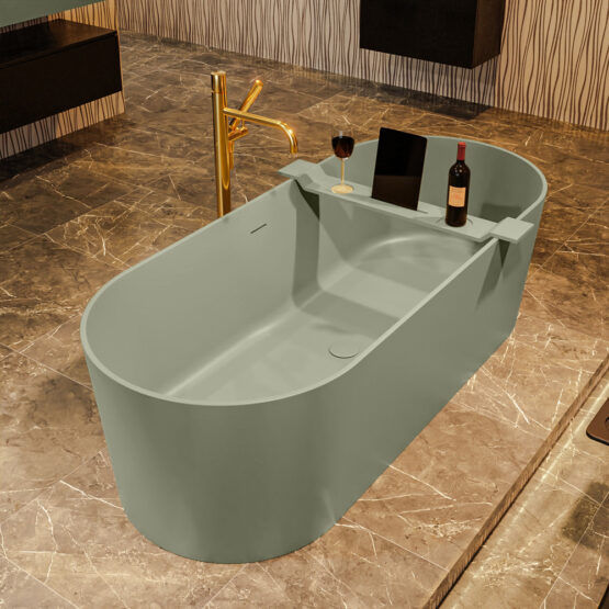 MONDIAZ NOBLE Bañera exenta solid surface 180x75cm color Army / Army.