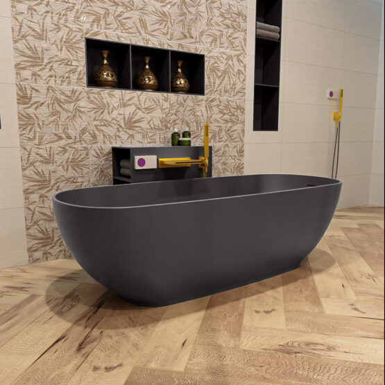 MONDIAZ ROCK Bañera exenta 170x70cm color Dark Grey / Dark Grey.