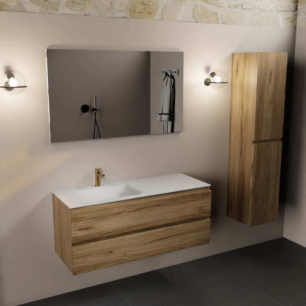 MONDIAZ AIVY 120cm mueble de baño Chai. Lavabo Talc solid surface Izquierda 1 orificio con espejo. 2 MONDIAZ AIVY 120cm mueble de baño Chai. Lavabo Talc solid surface Izquierda 1 orificio con espejo. - Imagen 2