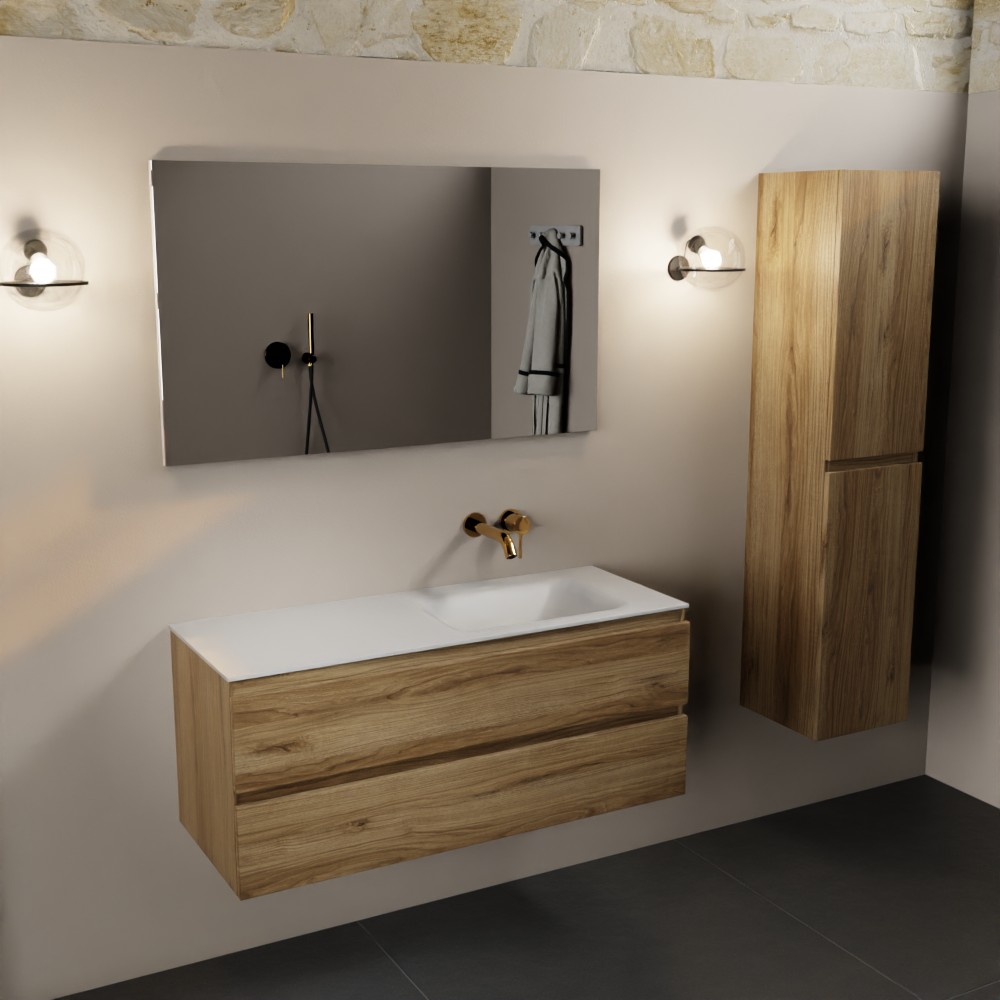MONDIAZ AIVY 120cm mueble de baño Chai. Lavabo Talc Solid surface Derecho sin orificio. 2 MONDIAZ AIVY 120cm mueble de baño Chai. Lavabo Talc Solid surface Derecho sin orificio. - Imagen 2
