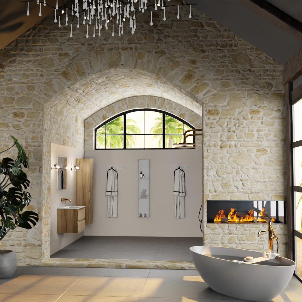 MONDIAZ AIVY 60cm mueble de baño Chai. Lavabo Talc solid surface Centro sin orificio con espejo. 3 MONDIAZ AIVY 60cm mueble de baño Chai. Lavabo Talc solid surface Centro sin orificio con espejo. - Imagen 3
