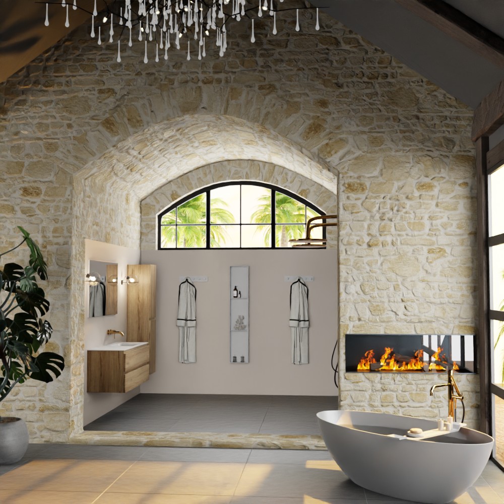 MONDIAZ AIVY 120cm mueble de baño Chai. Lavabo Talc Solid surface Derecho sin orificio. 3 MONDIAZ AIVY 120cm mueble de baño Chai. Lavabo Talc Solid surface Derecho sin orificio. - Imagen 3