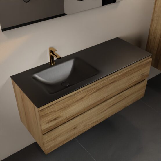 MONDIAZ AIVY 120cm mueble de baño Chai. Lavabo Urban Solid surface Izquierda 1 orificio.