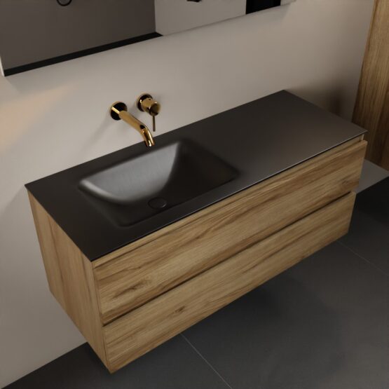 MONDIAZ AIVY 120cm mueble de baño Chai. Lavabo Urban Solid surface Izquierda sin orificio.