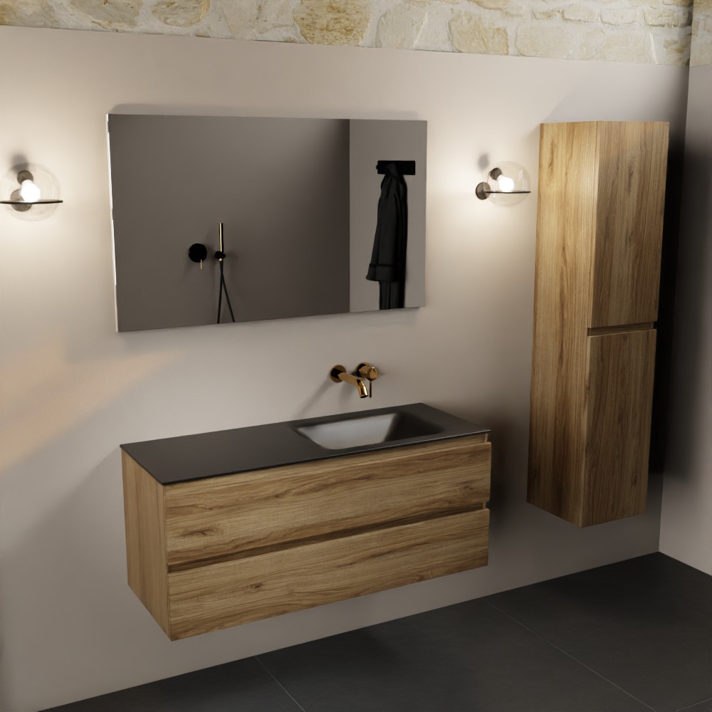 MONDIAZ AIVY 120cm mueble de baño Chai. Lavabo Urban solid surface Derecho sin orificio con espejo. 2 MONDIAZ AIVY 120cm mueble de baño Chai. Lavabo Urban solid surface Derecho sin orificio con espejo. - Imagen 2