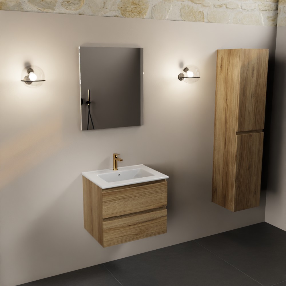 MONDIAZ AIVY 60cm mueble de baño Chai. Lavabo Blanco brillo Cerámica Centro 1 orificio. 2 MONDIAZ AIVY 60cm mueble de baño Chai. Lavabo Blanco brillo Cerámica Centro 1 orificio. - Imagen 2
