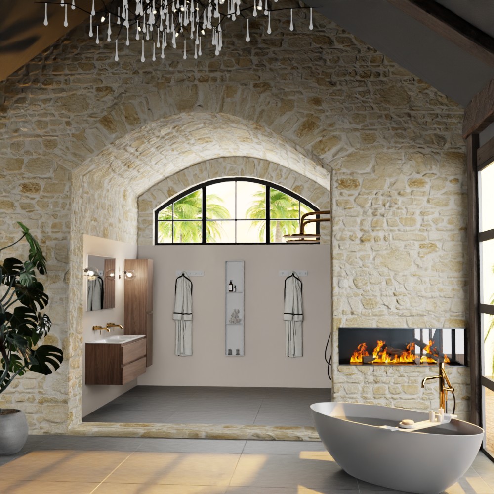 MONDIAZ AIVY 120cm mueble de baño Mocha. Lavabo Talc solid surface Doble sin orificio con espejo. 3 MONDIAZ AIVY 120cm mueble de baño Mocha. Lavabo Talc solid surface Doble sin orificio con espejo. - Imagen 3