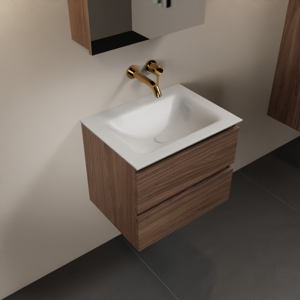 MONDIAZ AIVY 60cm mueble de baño Mocha. Lavabo Talc Solid surface Centro sin orificio y armario con espejo. 1 MONDIAZ AIVY 60cm mueble de baño Mocha. Lavabo Talc Solid surface Centro sin orificio y armario con espejo.