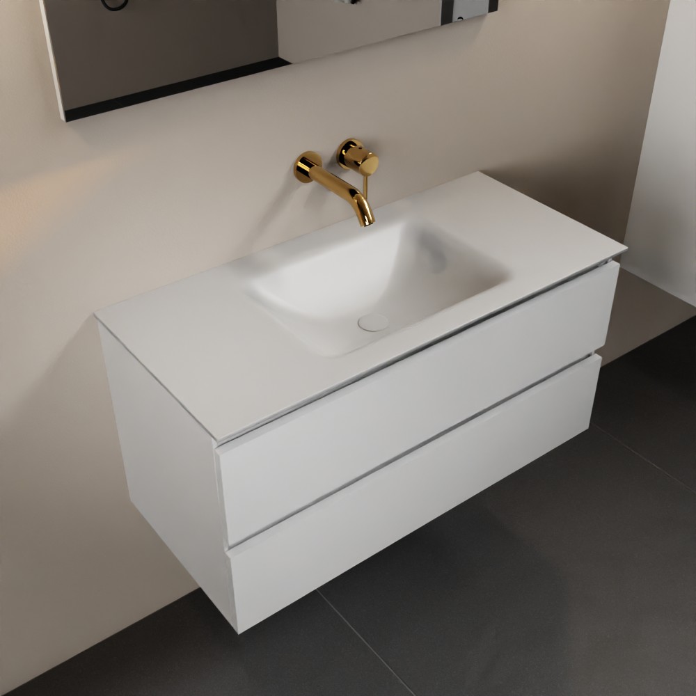 MONDIAZ AIVY 100cm mueble de baño Talc. Lavabo Talc solid surface Centro sin orificio con espejo. 1 MONDIAZ AIVY 100cm mueble de baño Talc. Lavabo Talc Solid surface Centro sin orificio.