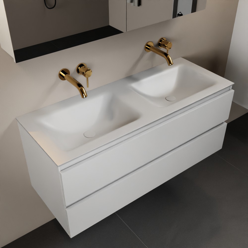MONDIAZ AIVY 120cm mueble de baño Talc. Lavabo Talc Solid surface Doble sin orificio y armario con espejo. 1 MONDIAZ AIVY 120cm mueble de baño Talc. Lavabo Talc Solid surface Doble sin orificio y armario con espejo.