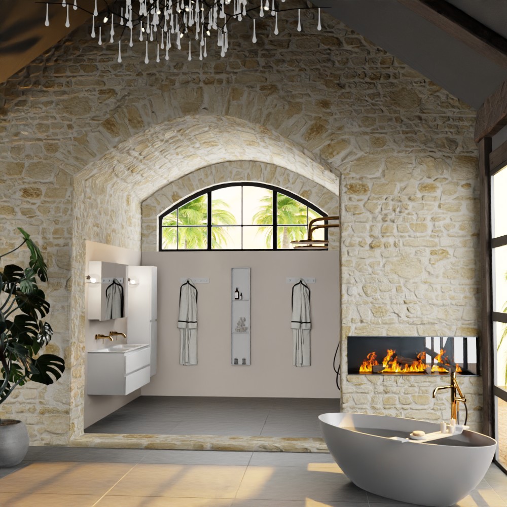 MONDIAZ AIVY 120cm mueble de baño Talc. Lavabo Talc Solid surface Doble sin orificio y armario con espejo. 3 MONDIAZ AIVY 120cm mueble de baño Talc. Lavabo Talc Solid surface Doble sin orificio y armario con espejo. - Imagen 3