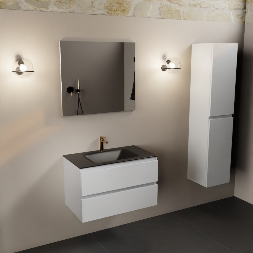 MONDIAZ AIVY 80cm mueble de baño Talc. Lavabo Urban Solid surface Centro 1 orificio. 2 MONDIAZ AIVY 80cm mueble de baño Talc. Lavabo Urban Solid surface Centro 1 orificio. - Imagen 2