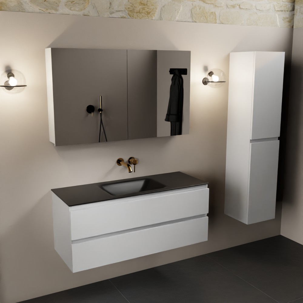 MONDIAZ AIVY 120cm mueble de baño Talc. Lavabo Urban Solid surface Centro sin orificio y armario con espejo. 2 MONDIAZ AIVY 120cm mueble de baño Talc. Lavabo Urban Solid surface Centro sin orificio y armario con espejo. - Imagen 2