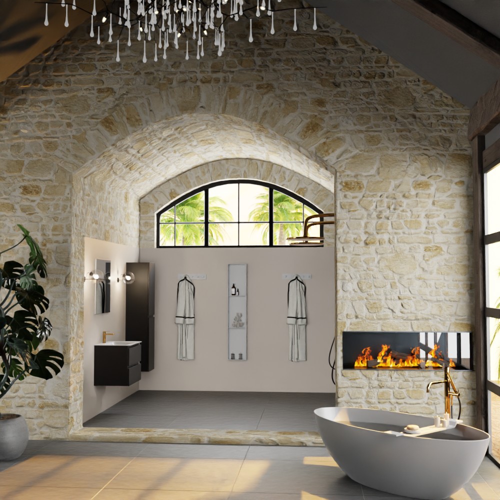 MONDIAZ AIVY 60cm mueble de baño Urban. Lavabo Talc Solid surface Centro 1 orificio. 3 MONDIAZ AIVY 60cm mueble de baño Urban. Lavabo Talc Solid surface Centro 1 orificio. - Imagen 3