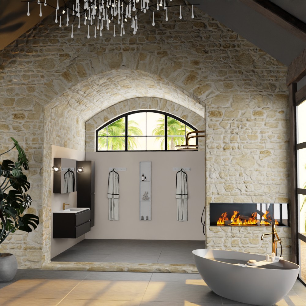 MONDIAZ AIVY 120cm mueble de baño Urban. Lavabo Talc Solid surface Centro 1 orificio y armario con espejo. 3 MONDIAZ AIVY 120cm mueble de baño Urban. Lavabo Talc Solid surface Centro 1 orificio y armario con espejo. - Imagen 3