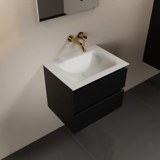 MONDIAZ AIVY 60cm mueble de baño Urban. Lavabo Talc Solid surface Centro sin orificio.