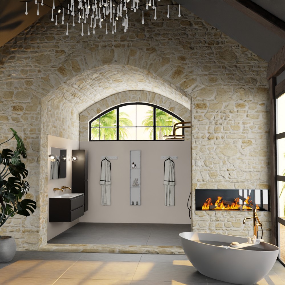 MONDIAZ AIVY 120cm mueble de baño Urban. Lavabo Talc solid surface Doble sin orificio con espejo. 3 MONDIAZ AIVY 120cm mueble de baño Urban. Lavabo Talc solid surface Doble sin orificio con espejo. - Imagen 3