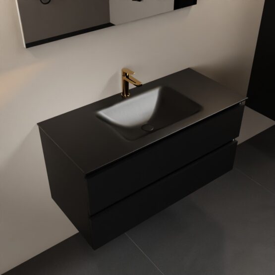 MONDIAZ AIVY 100cm mueble de baño Urban. Lavabo Urban Solid surface Centro 1 orificio.