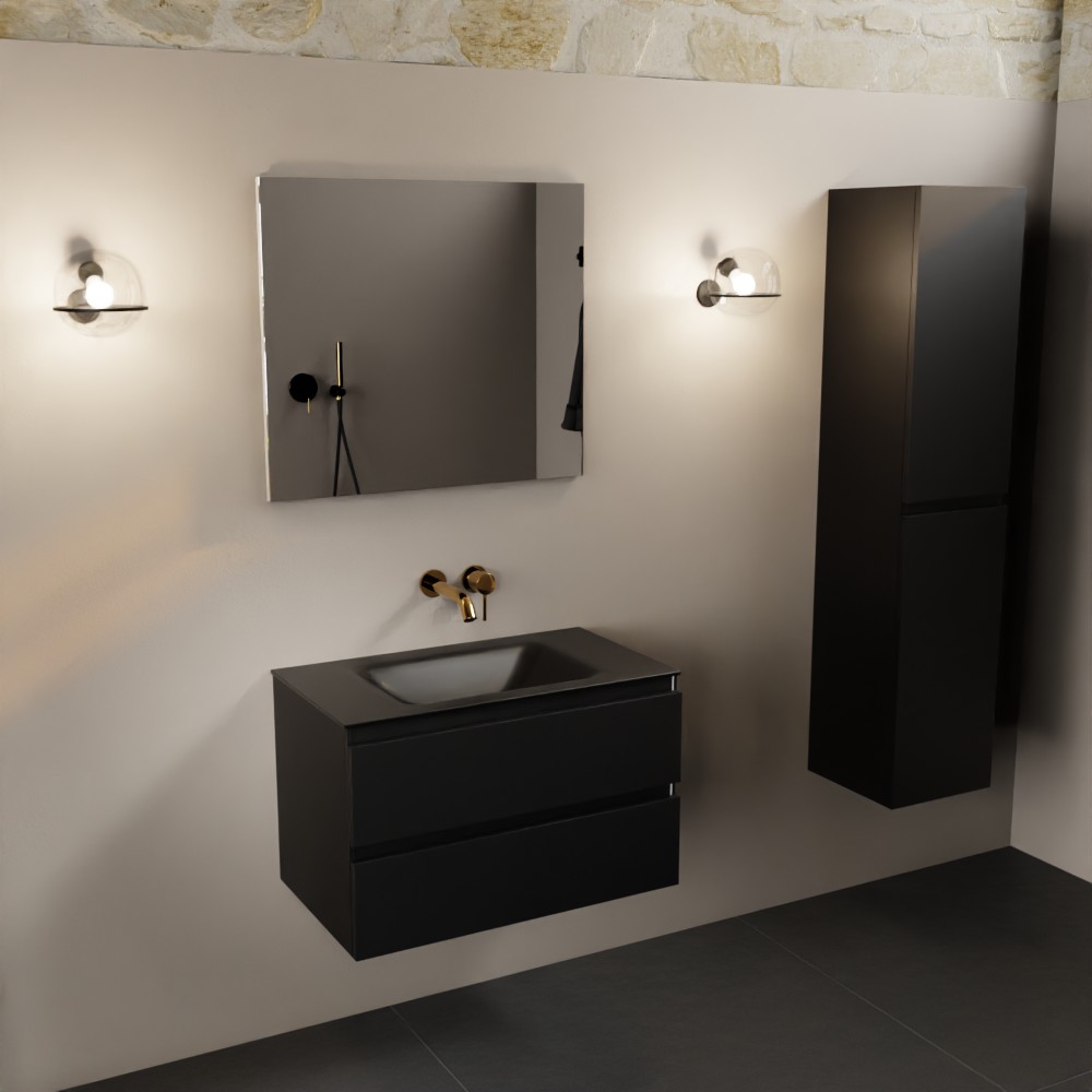 MONDIAZ AIVY 80cm mueble de baño Urban. Lavabo Urban Solid surface Centro sin orificio. 2 MONDIAZ AIVY 80cm mueble de baño Urban. Lavabo Urban Solid surface Centro sin orificio. - Imagen 2