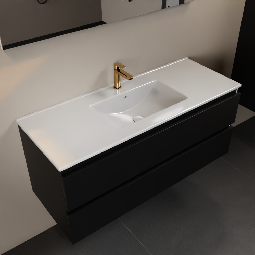 MONDIAZ AIVY 120cm mueble de baño Urban. Lavabo blanco brillo cerámica Centro 1 orificio con espejo. 1 MONDIAZ AIVY 120cm mueble de baño Urban. Lavabo Blanco brillo Cerámica Centro 1 orificio.