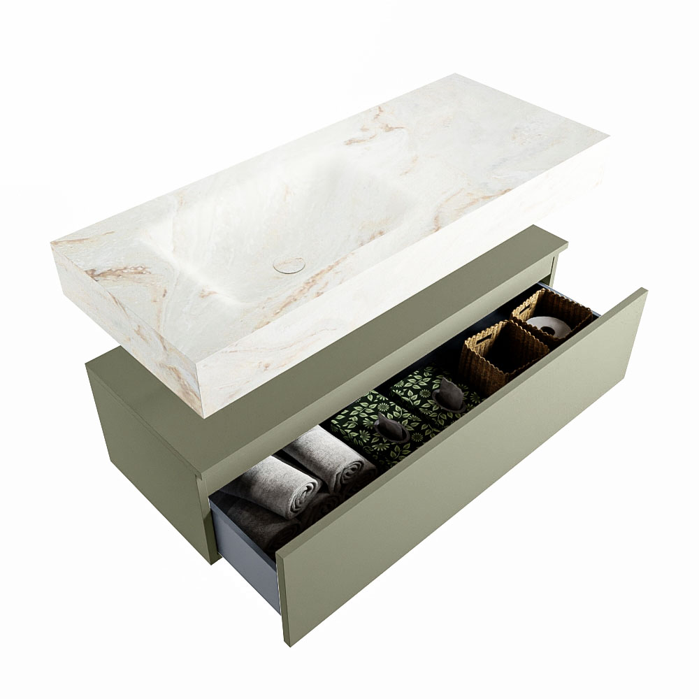 MONDIAZ ALAN-DLUX 110cm mueble de baño Army 1 cajón. Lavabo CLOUD Izquierda sin orificios color Frappe. 6 MONDIAZ ALAN-DLUX 110cm mueble de baño Army 1 cajón. Lavabo CLOUD Izquierda sin orificios color Frappe. - Imagen 6
