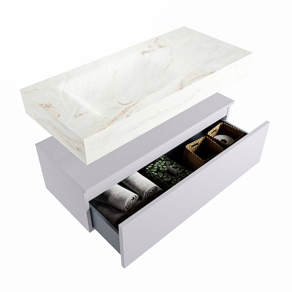 MONDIAZ ALAN-DLUX 100cm mueble de baño Cale 1 cajón. Lavabo CLOUD Izquierda sin orificios color Frappe. 6 MONDIAZ ALAN-DLUX 100cm mueble de baño Cale 1 cajón. Lavabo CLOUD Izquierda sin orificios color Frappe. - Imagen 6