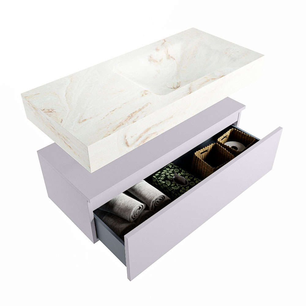 MONDIAZ ALAN-DLUX 100cm mueble de baño Cale 1 cajón. Lavabo CLOUD Derecho sin orificios color Frappe. 6 MONDIAZ ALAN-DLUX 100cm mueble de baño Cale 1 cajón. Lavabo CLOUD Derecho sin orificios color Frappe. - Imagen 6